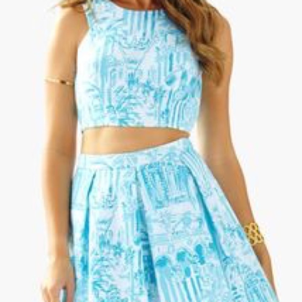 Lilly Pulitzer Two Piece Dress in Blue Toile